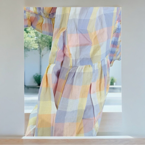 NEW Entro Pastel Gingham Pattern Dress Size Small - Picture 4 of 9